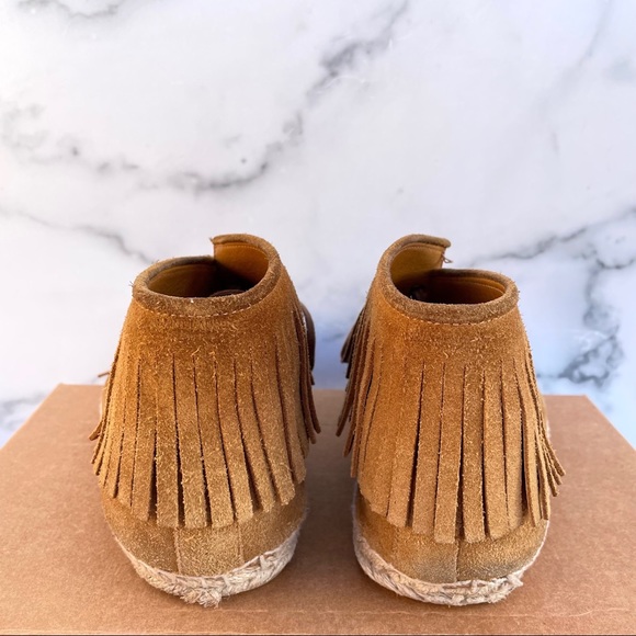 Saint Laurent Tan Suede Fringe Espadrille desert boot booties IT 39.5 US 9.5 - Picture 4 of 16